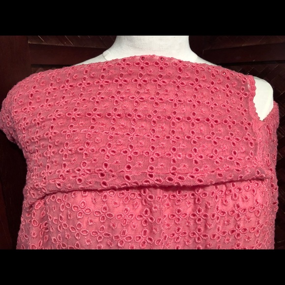 NWT Tommy Hilfiger Sz L Magenta Eyelet Off the Shoulder Top - Picture 5 of 9
